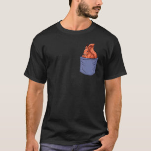 Squirrel Chest Pocket Fox Eastern Grey Japanese Sq T-Shirt