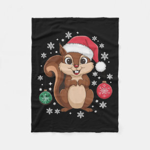 Squirrel Christmas Christmas Xmas Pyjamas Fleece Blanket