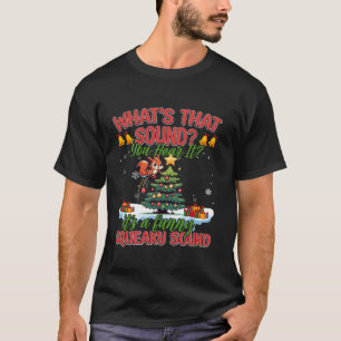 Squirrel Christmas Funny Santa Hat Tree Acorn Snow T-Shirt