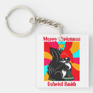 squirrel christmas gifts, personalised name key ring