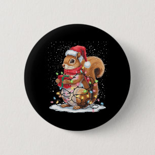 Squirrel Christmas Lights Decor Funny Squirrel Xma 6 Cm Round Badge