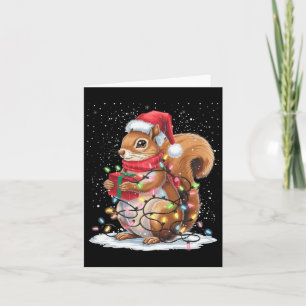 Squirrel Christmas Lights Decor Funny Squirrel Xma Card