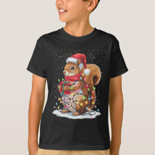 Squirrel Christmas Lights Decor Funny Squirrel Xma T-Shirt