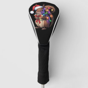 Squirrel Christmas Lights Xmas Party Family Golf Head Cover