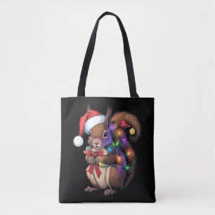 Squirrel Christmas Lights Xmas Party Family Tote Bag
