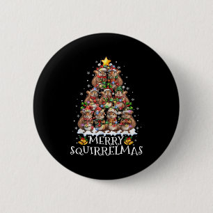 Squirrel Christmas Tree Lights Merry Squirrelmas S 6 Cm Round Badge