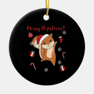 Squirrel Christmas Winter Animals Ceramic Tree Decoration