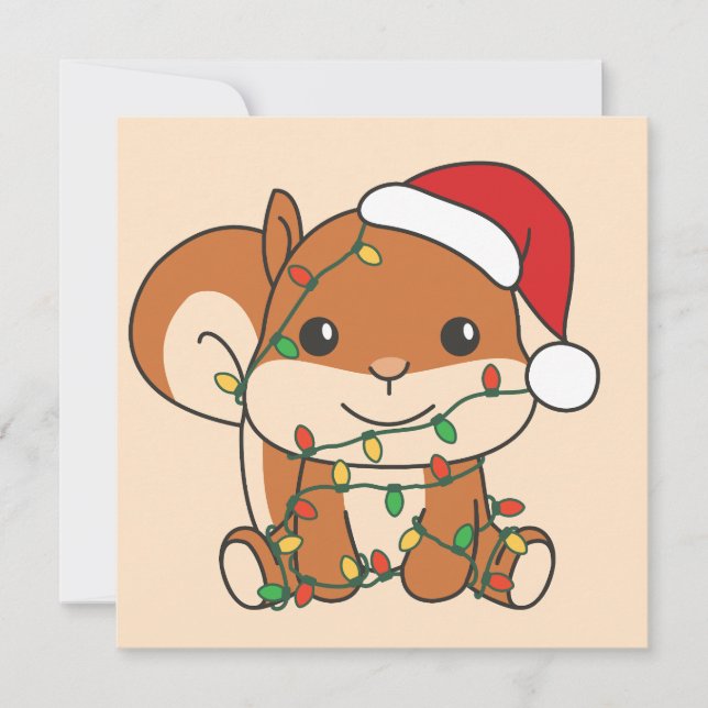 Squirrel Christmas Winter Animals Holiday Squirrel Card (Front)