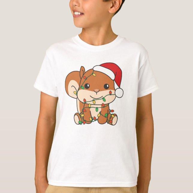 Squirrel Christmas Winter Animals Holiday Squirrel T-Shirt (Front)