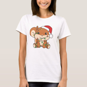 Squirrel Christmas Winter Animals Holiday Squirrel T-Shirt