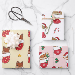 Squirrel Christmas Winter Animals Holiday Squirrel Wrapping Paper Sheet