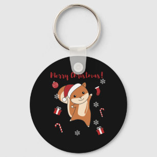 Squirrel Christmas Winter Animals Key Ring