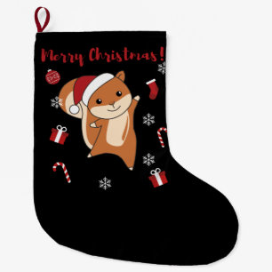 Squirrel Christmas Winter Animals Large Christmas Stocking