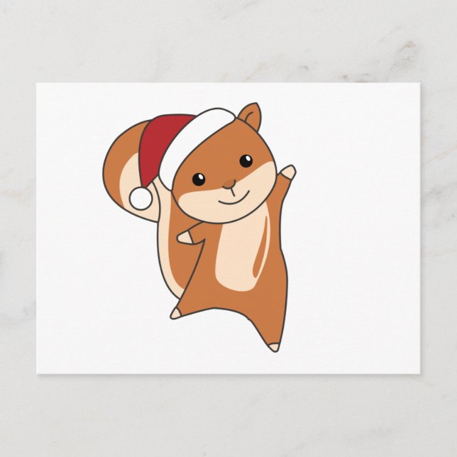 Squirrel Christmas Winter Animals Postcard (Front)