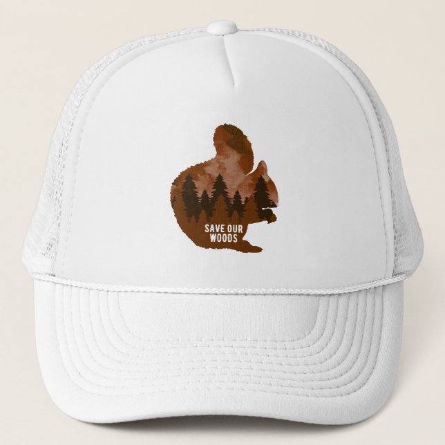 Squirrel Climate Change Environmental Protection Trucker Hat (Front)
