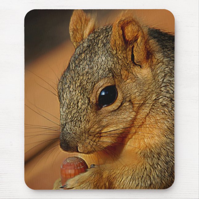Squirrel Closeup with Nut Mouse Mat (Front)
