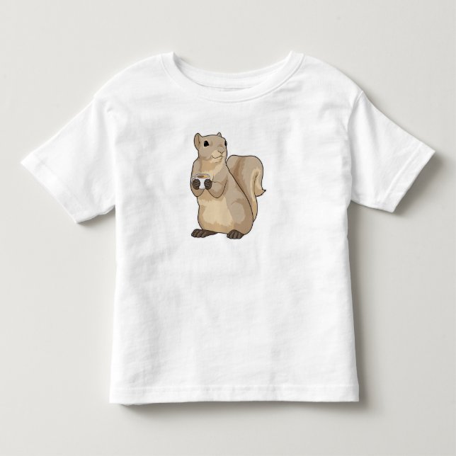 Squirrel Coffee Cup Toddler T-Shirt (Front)