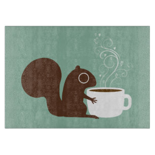 Squirrel Coffee Lover Fun Animal Lover's Cutting Board