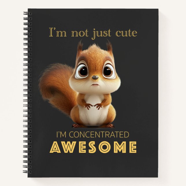 Squirrel Concentrated Awesome Cute Adorable Funny  Notebook (Front)