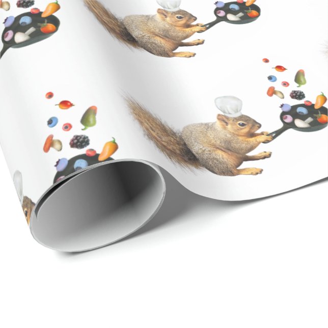 Squirrel Cook Wrapping Paper (Roll Corner)