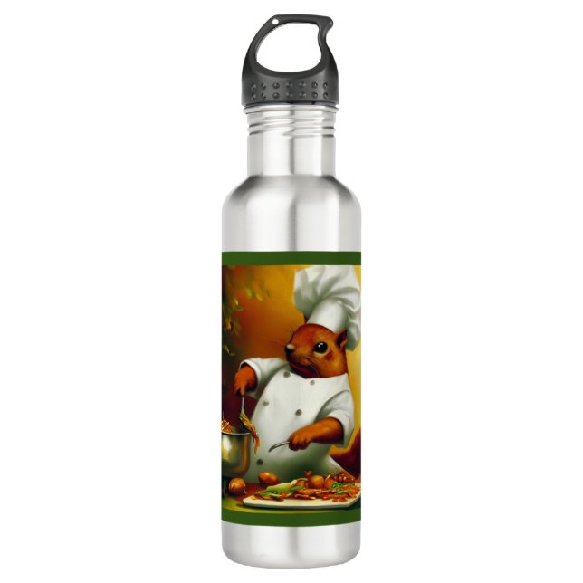 Squirrel Cooking Stir Fry 710 Ml Water Bottle (Front)