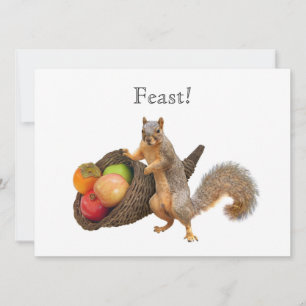 Squirrel Cornucopia Feast Invitation