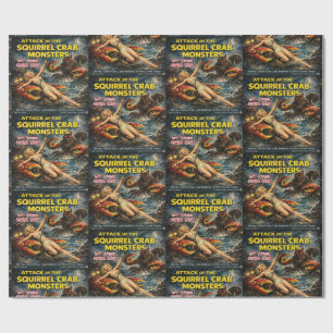 Squirrel Crab Monsters Wrapping Paper