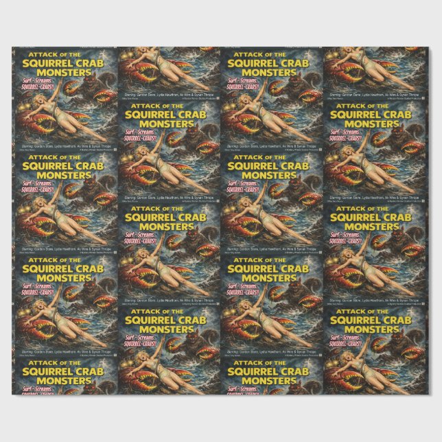 Squirrel Crab Monsters Wrapping Paper (Flat)