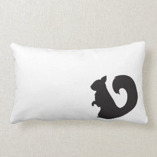 Squirrel critter woodland animal black silhouette lumbar cushion