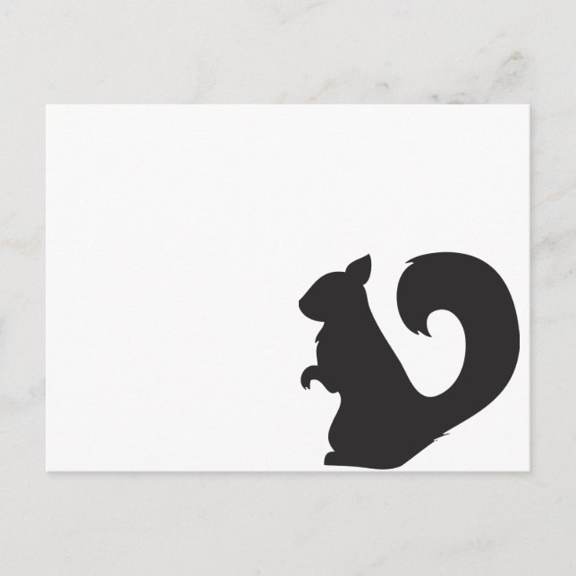 Squirrel critter woodland silhouette graphic postcard (Front)