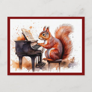 Squirrel Cute Animal at the Piano Postcard
