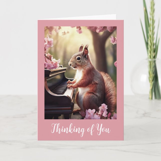 Squirrel Cute Animal Thinking of You Card (Front)