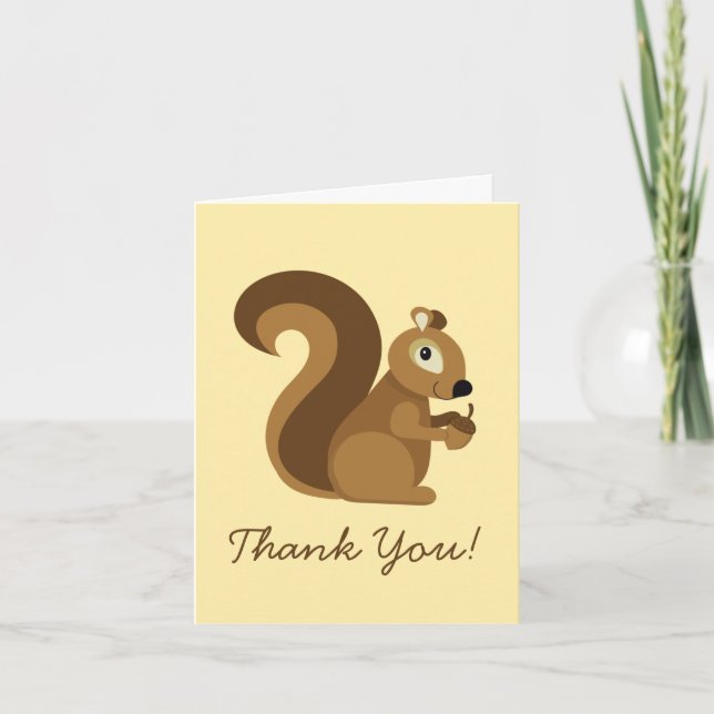 Squirrel Cute Kid's Woodland Note Card (Front)