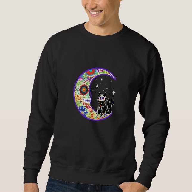 Squirrel Dia De Los Muertos Skeleton   Sweatshirt (Front)