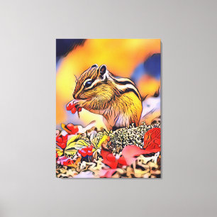 Squirrel Digital Art Painting Canvas Print