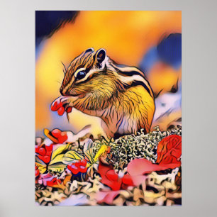 Squirrel Digital Art Painting Poster