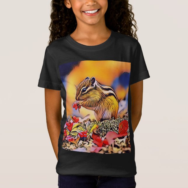 Squirrel Digital Art Painting T-Shirt (Front)