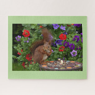 Squirrel Dining in Garden Jigsaw Puzzle