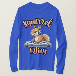 Squirrel DJ Party Vibes Funny Retro DJ T-Shirt