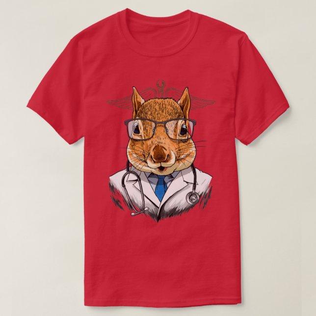 Squirrel Doctor Vet Veterinarian Animal Lover 1 T-Shirt (Design Front)