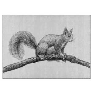 Squirrel drawing cutting board
