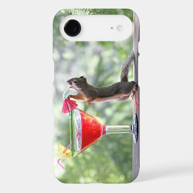 Squirrel Drinking a Cocktail at Happy Hour Case-Mate iPhone Case (Back)