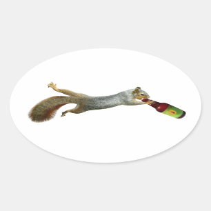 Squirrel Drinking Beer Sticker