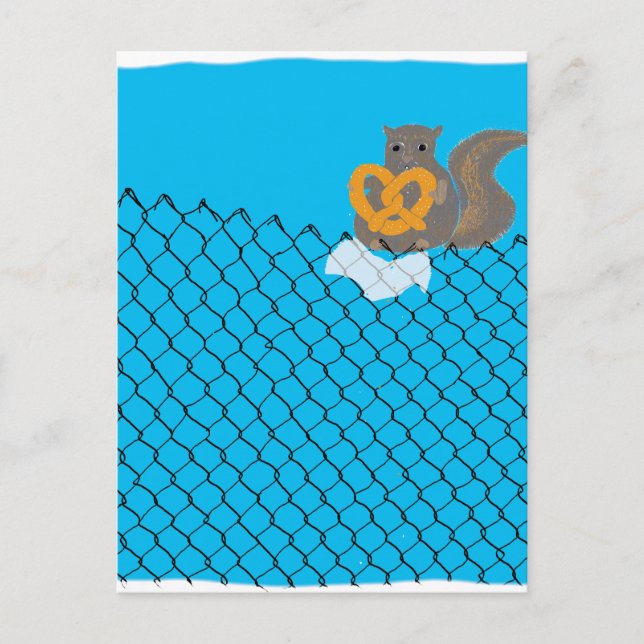 Squirrel eating pretzel postcard (Front)