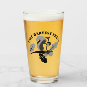 Squirrel Fall Harvest Feast Glass