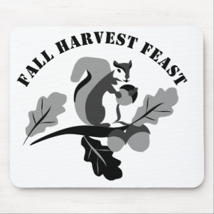 Squirrel Fall Harvest Feast Mouse Mat