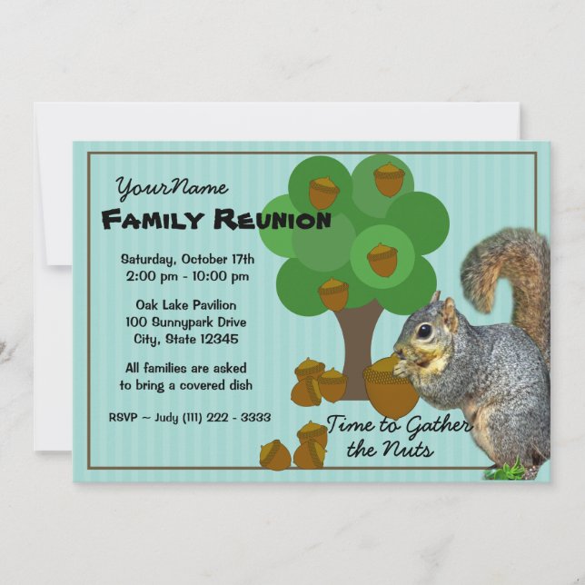 Squirrel Family Reunion Invitation (Front)