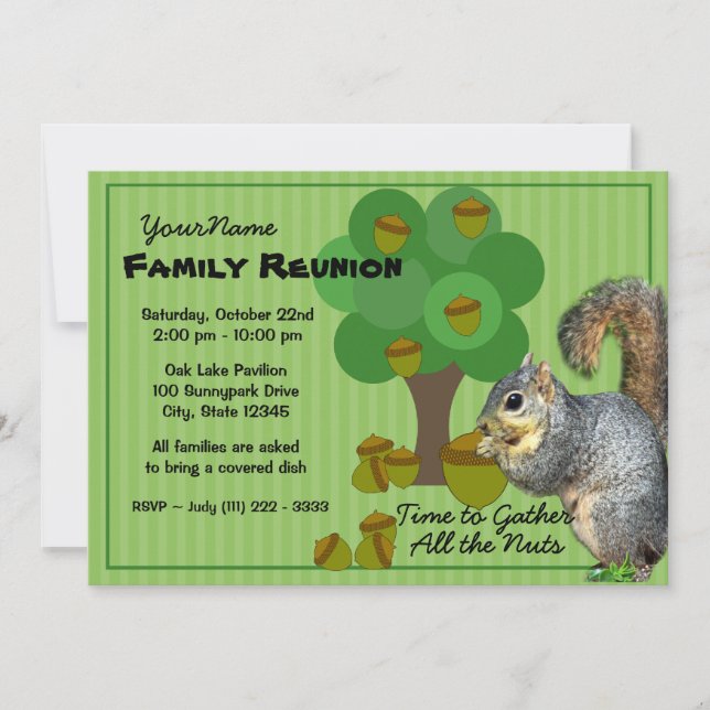 Squirrel Family Reunion Invitation (Front)