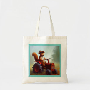 Squirrel Farmer on a Tractor Tote Bag