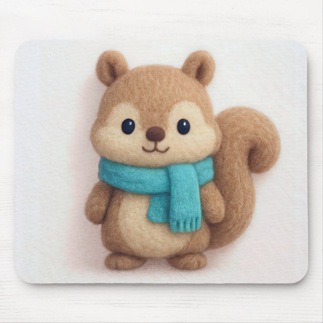 Squirrel Felt Art Mouse Mat (Front)